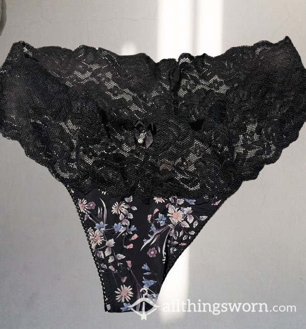 Black Lace Thong