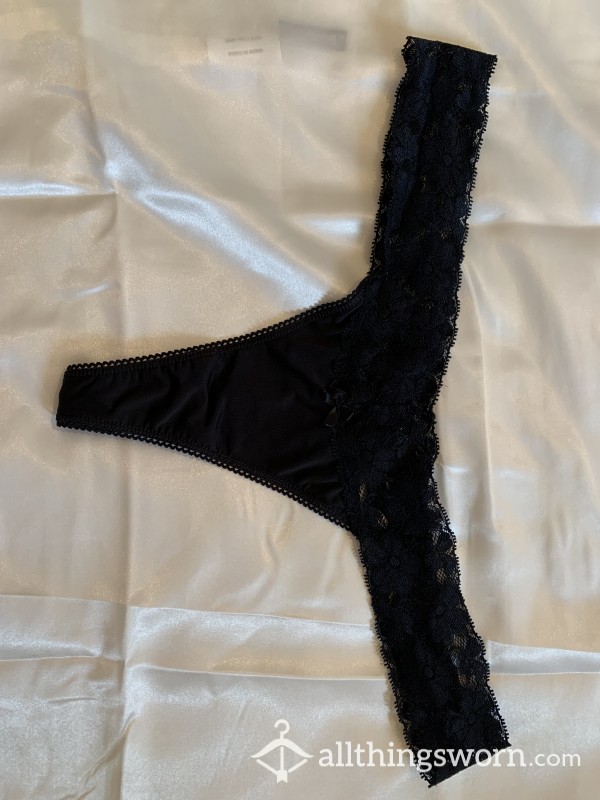 Black Lace Thong