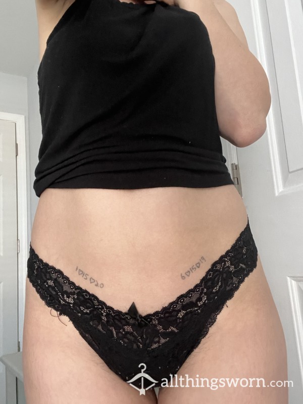 Black Lace Thong