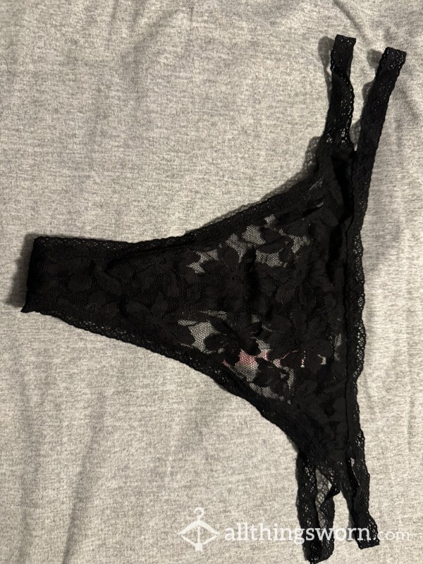 Black Lace Thongs