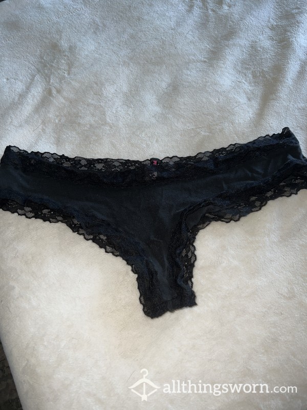 Black Lace Trim Pink Brand Panties