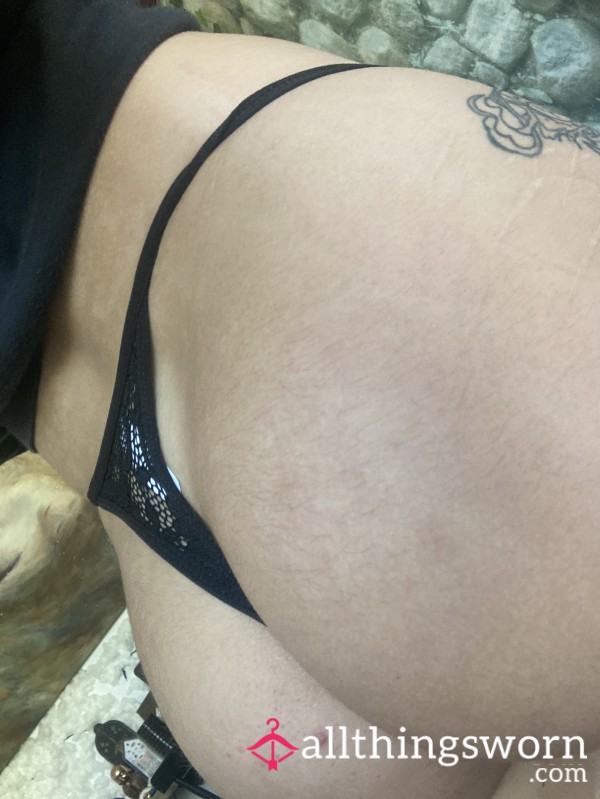 Black Laced Thong