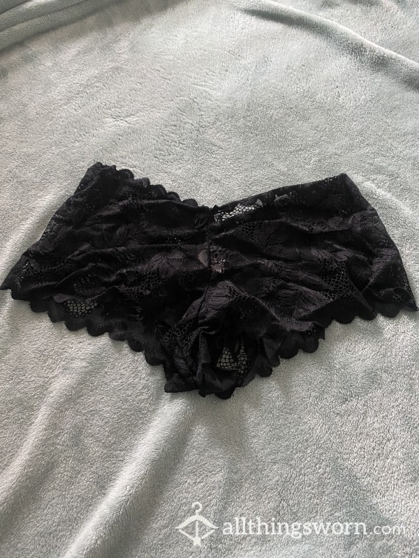 Black Lacy Boy Shorts