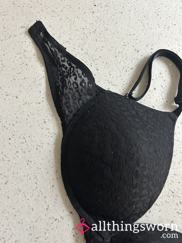 Black Lacy Used Bra