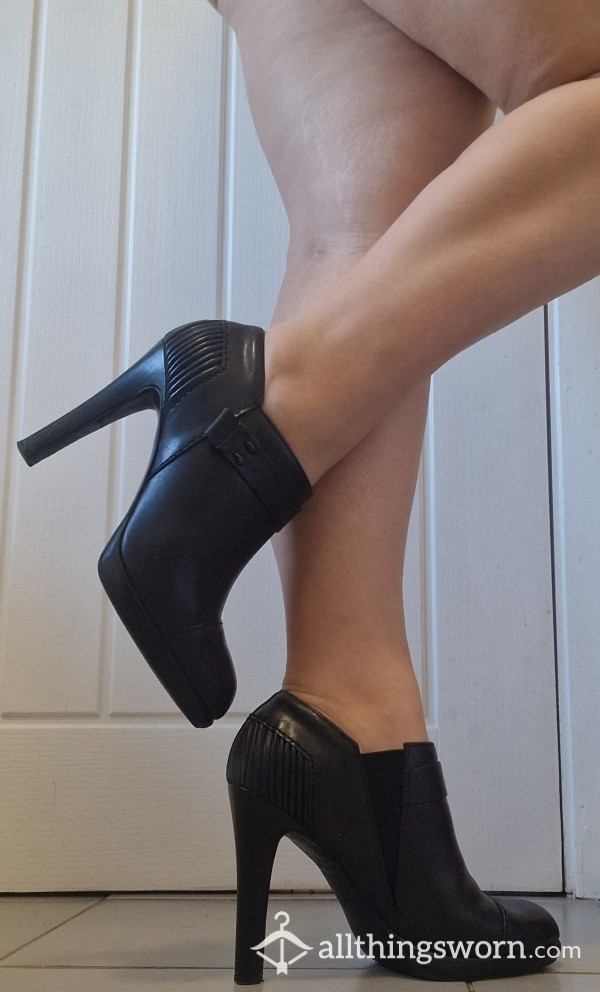 Black Leather Ankle Boots