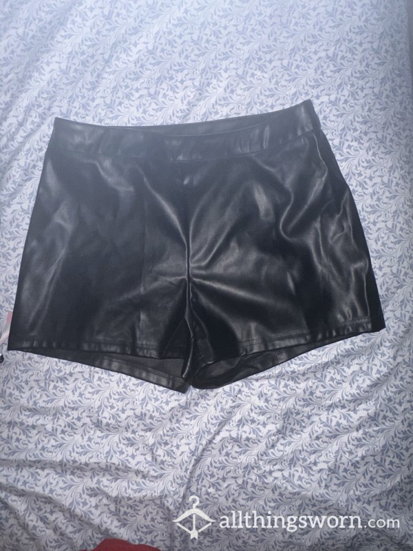 Black Leather Shorts