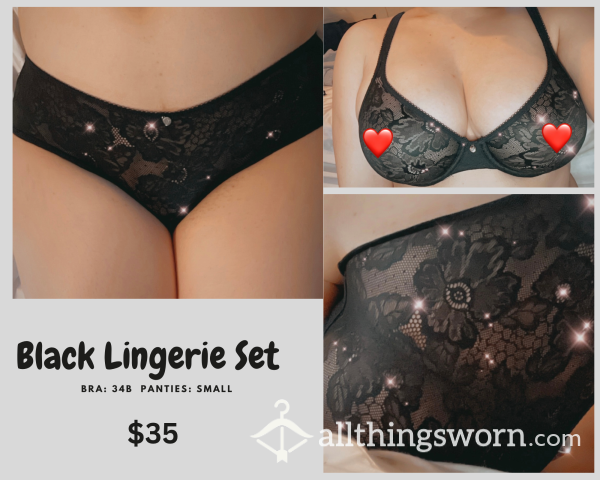 Black Lingerie Bra & Panty Set