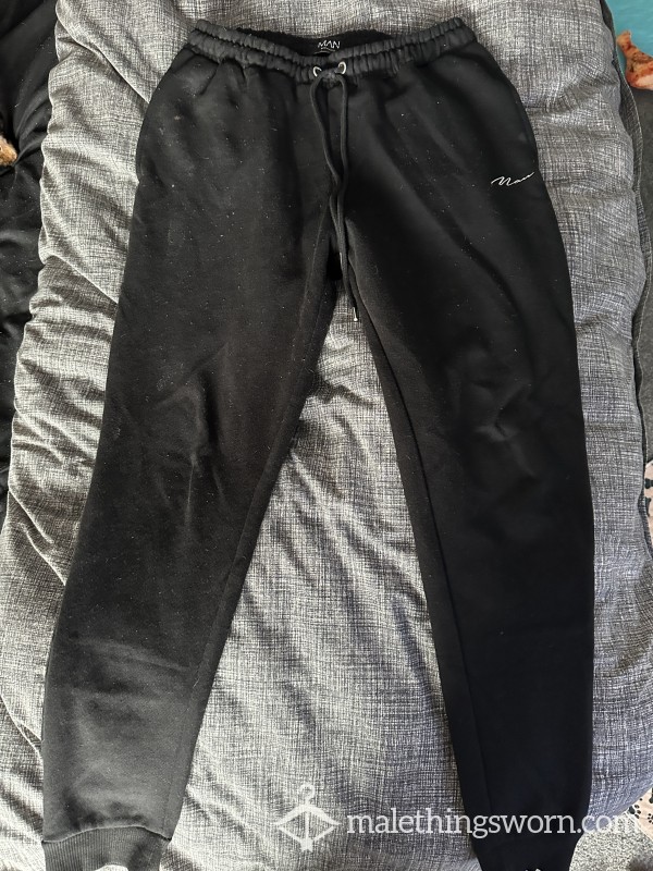 (SALE - £12 Off) Black ‘Man’ Joggers - Size M