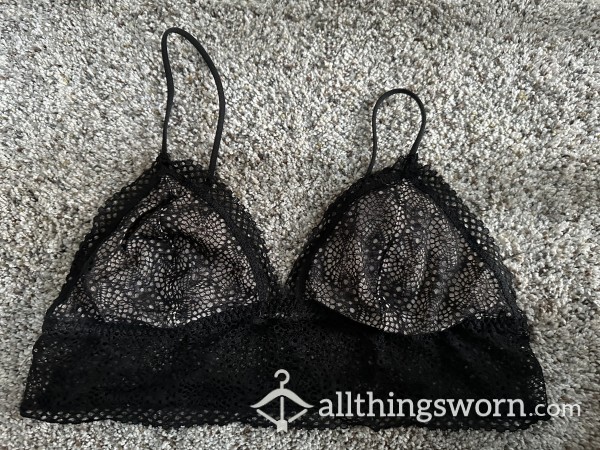 Well Worn Old Black Mesh Lace Victoria’s Secret Bralette