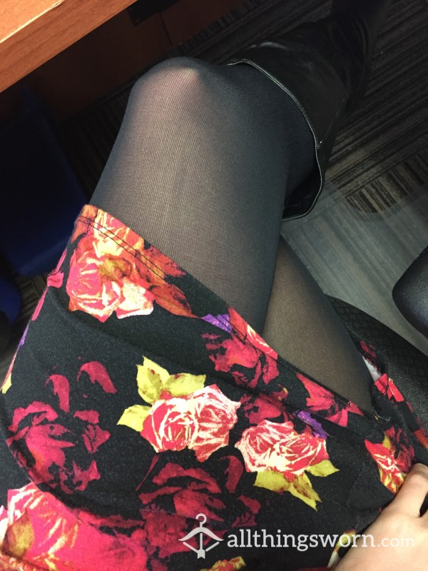 Black Nylons Worn To Work Today.