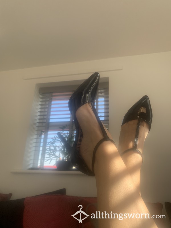 Black Patent, Super High, Pointed, Stilettos