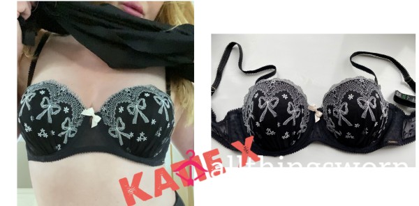 Black Patterned Bra