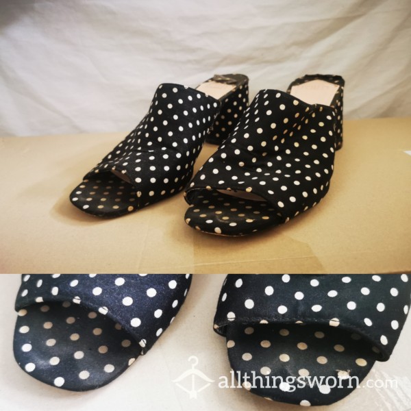 Black Polka Dot Mules