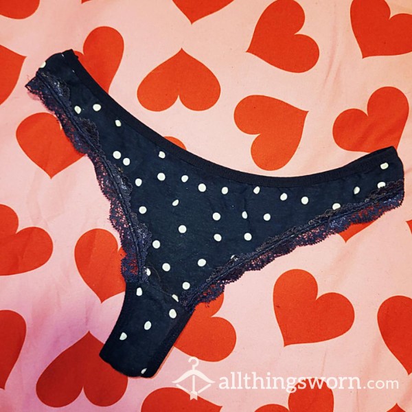 Black Polka Dot Thong ♡ $25