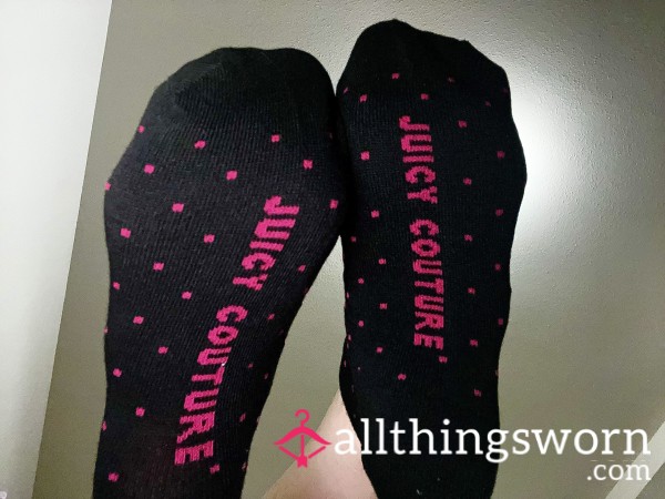 Black Polkadot Juicy Couture Socks