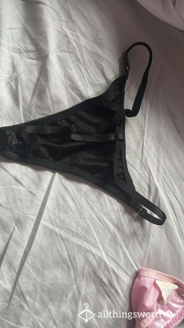 Black Satin G String