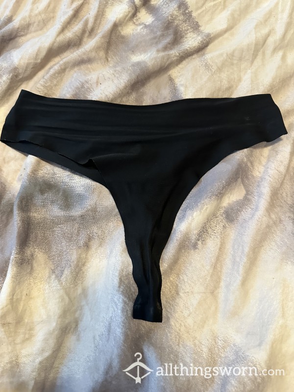 Black Seamless Day Worn Thong