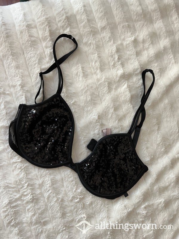 Black Sequin Bra