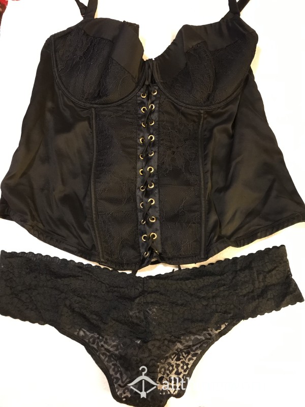 Black S**y Corset Set