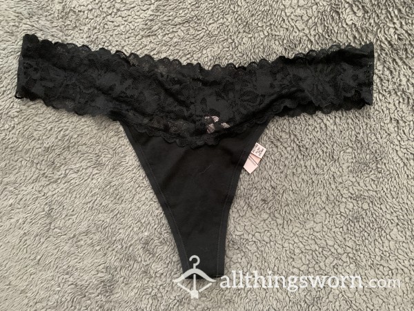 Black S**y Lace Thong