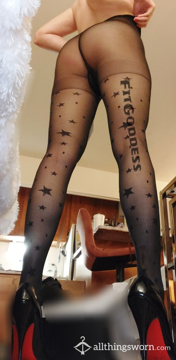 Black Sheer Stars Pantyhose