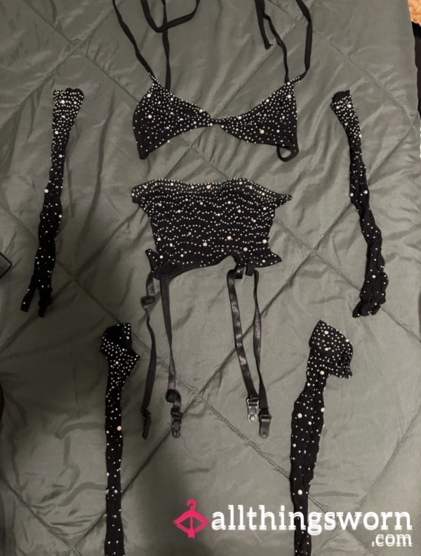 Black Sparkly Lingerie Playset