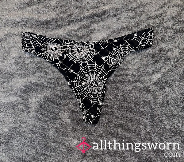 Black Spiderweb Cotton Thong 🕸️