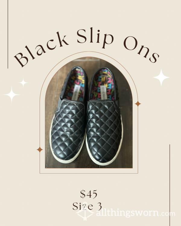 Black Steve Madden Slip On Shoes