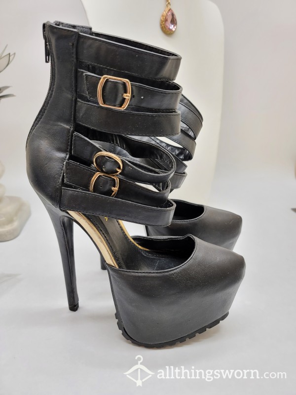 Black Strappy F*ck Me Stilletos