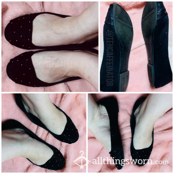 Black Suede Ballet Flats - Women’s Size 11 (US) - Worn