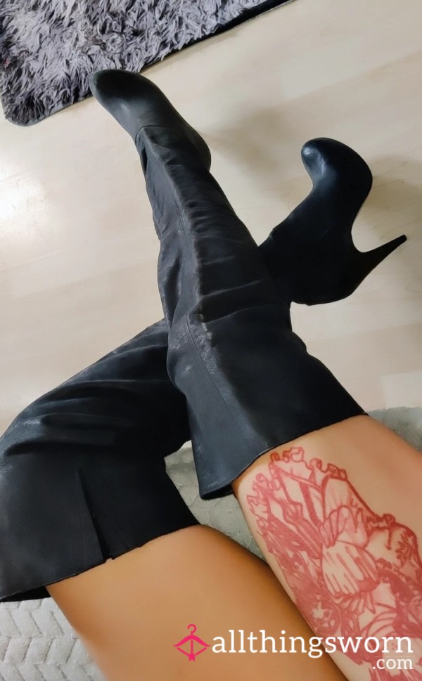 Black Thigh High Boots