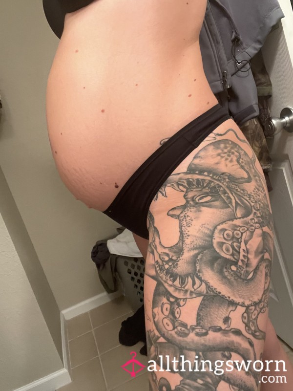 Black Thong Pregnancy Cream Panties