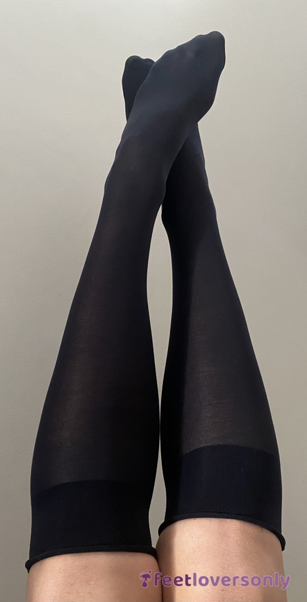 Black, Under The Knee Stockings