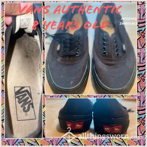 Black Vans Authentic **8 Years Old**