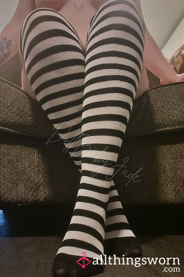 Black & White Knee High Socks