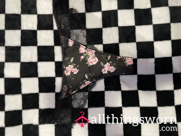 Black With Pink Flor*l