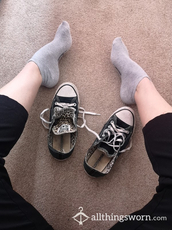 Black/Leopard Print Converse