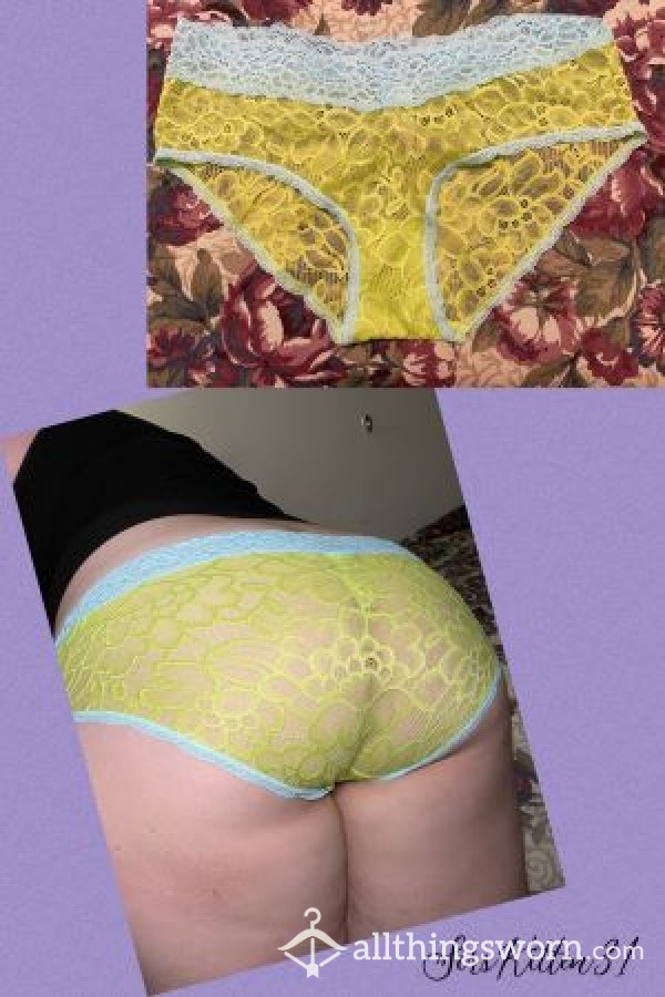 Blue And Green Lace Panties