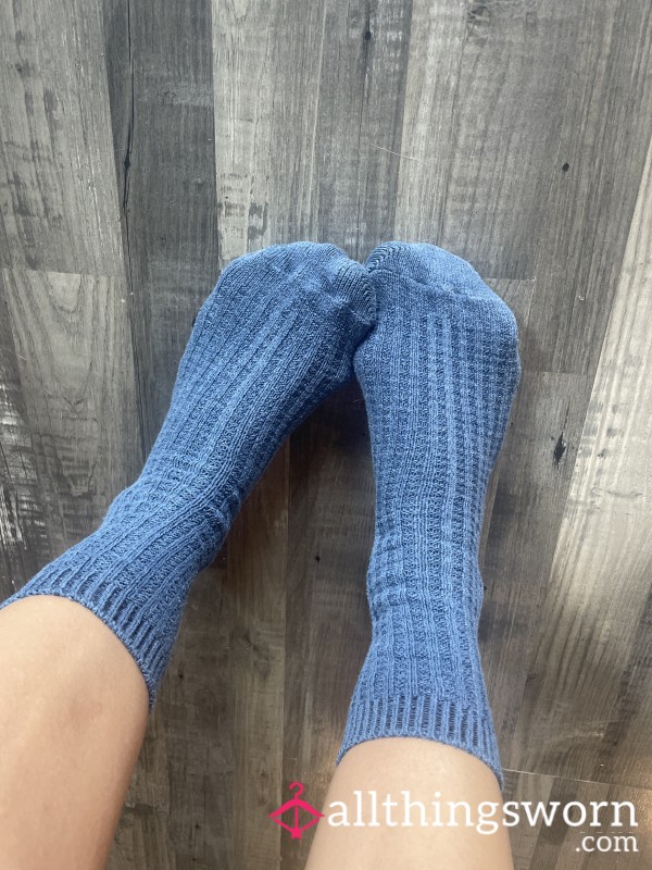 Blue Knit Socks