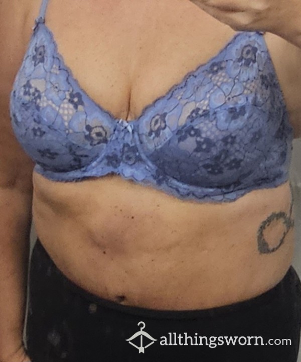 Blue Lace Bra 36D