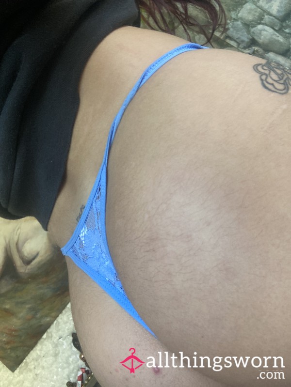 Blue Laced Thong