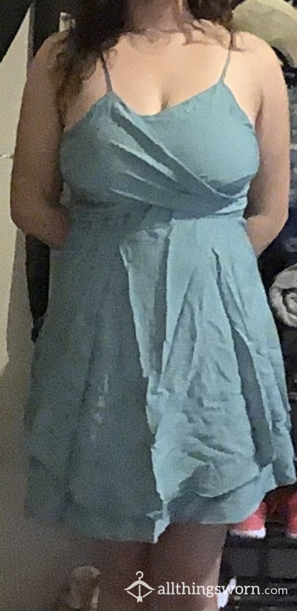 Blue Midi Dress I Can’t Zip Because My Tatas