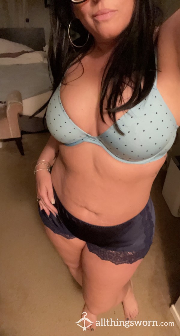 Blue Polka Dot Bra