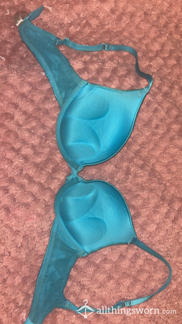 Blue Satin Bra