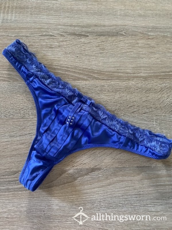 Blue Satin G-string