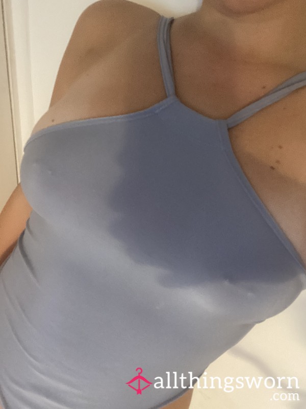 Blue See Through Top