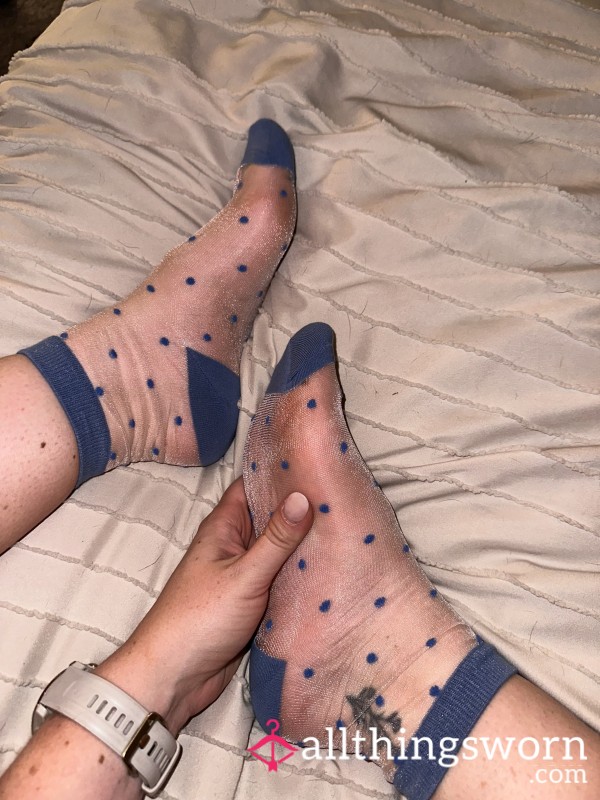 Blue Sheer Socks