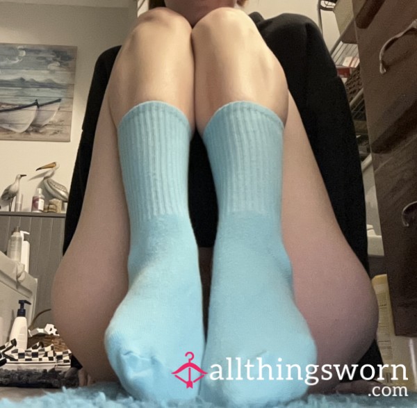 Blue Sport Crew Socks