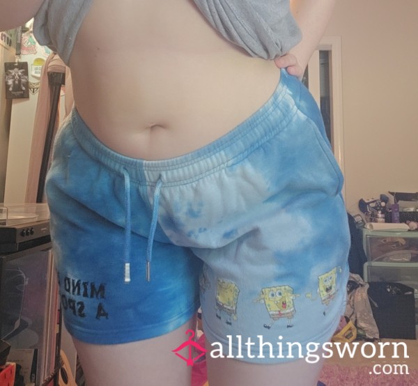 Blue Tie Dye SpongeBob Shorts