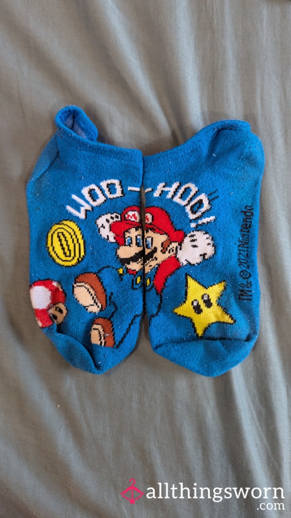 Blue Video Game Ankle Socks